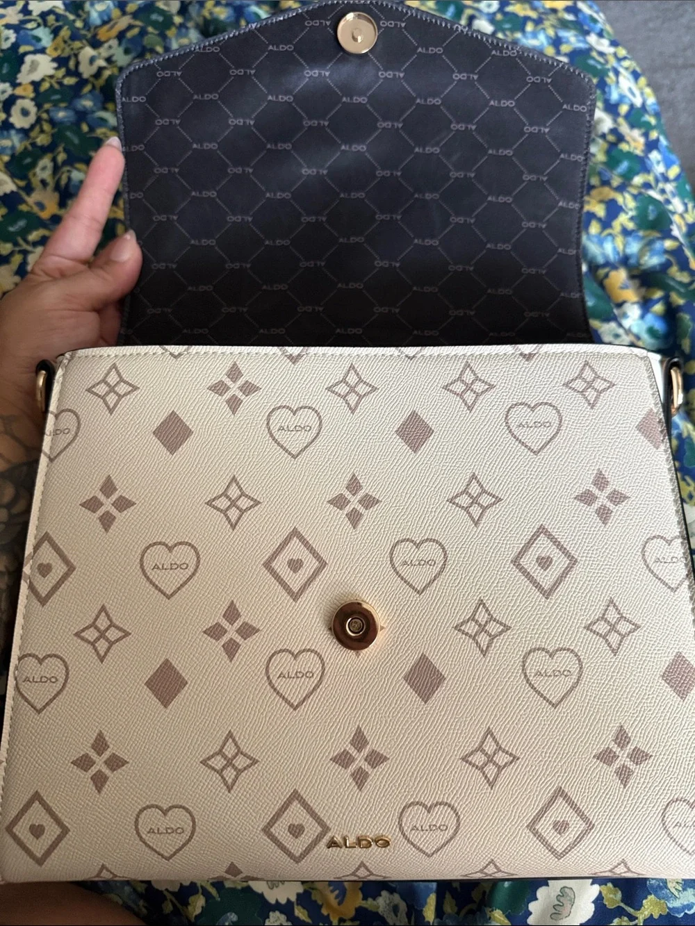 ALDO Two-Tone Pink & Cream Top-Handle Satchel